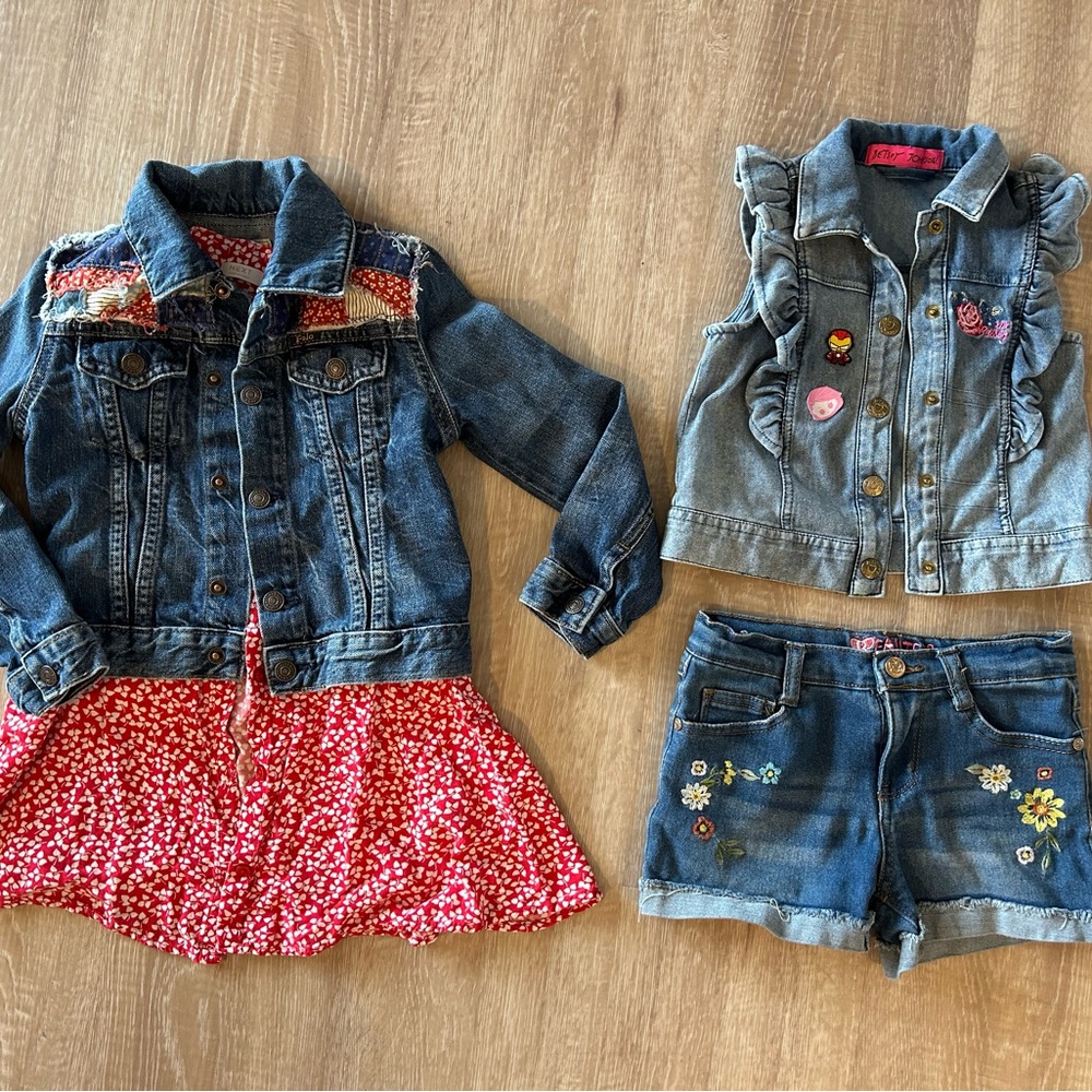 Girls Clothes Lot of 5 Ralph Lauren Denim Jacket Vest Shorts Dress Set size 5